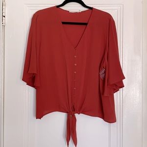 Lush tie-front blouse- XL- BRAND NEW!